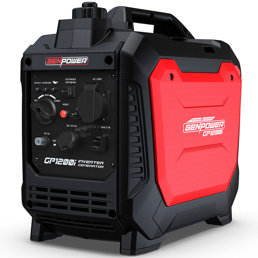GENPOWER 1.2kW Peak 1.0kW Inverter Generator, Portable Lightweight Camping