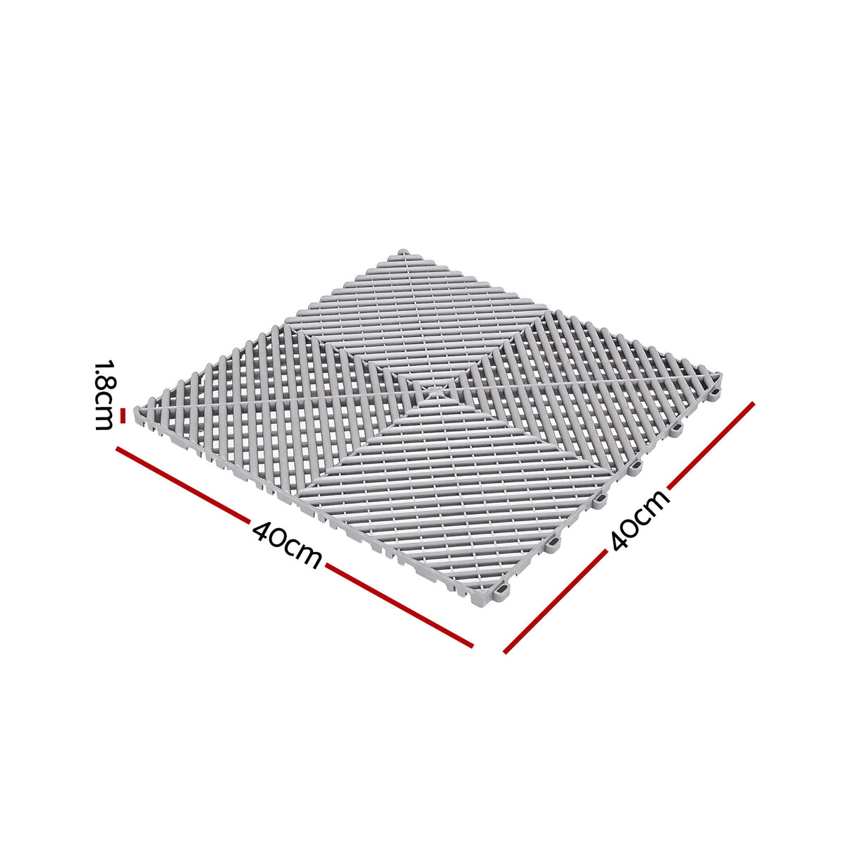 Giantz 20PCS Garage Floor Tiles Interlocking Drainage Non-Slip Tiles Heavy Duty for Workshop Grey