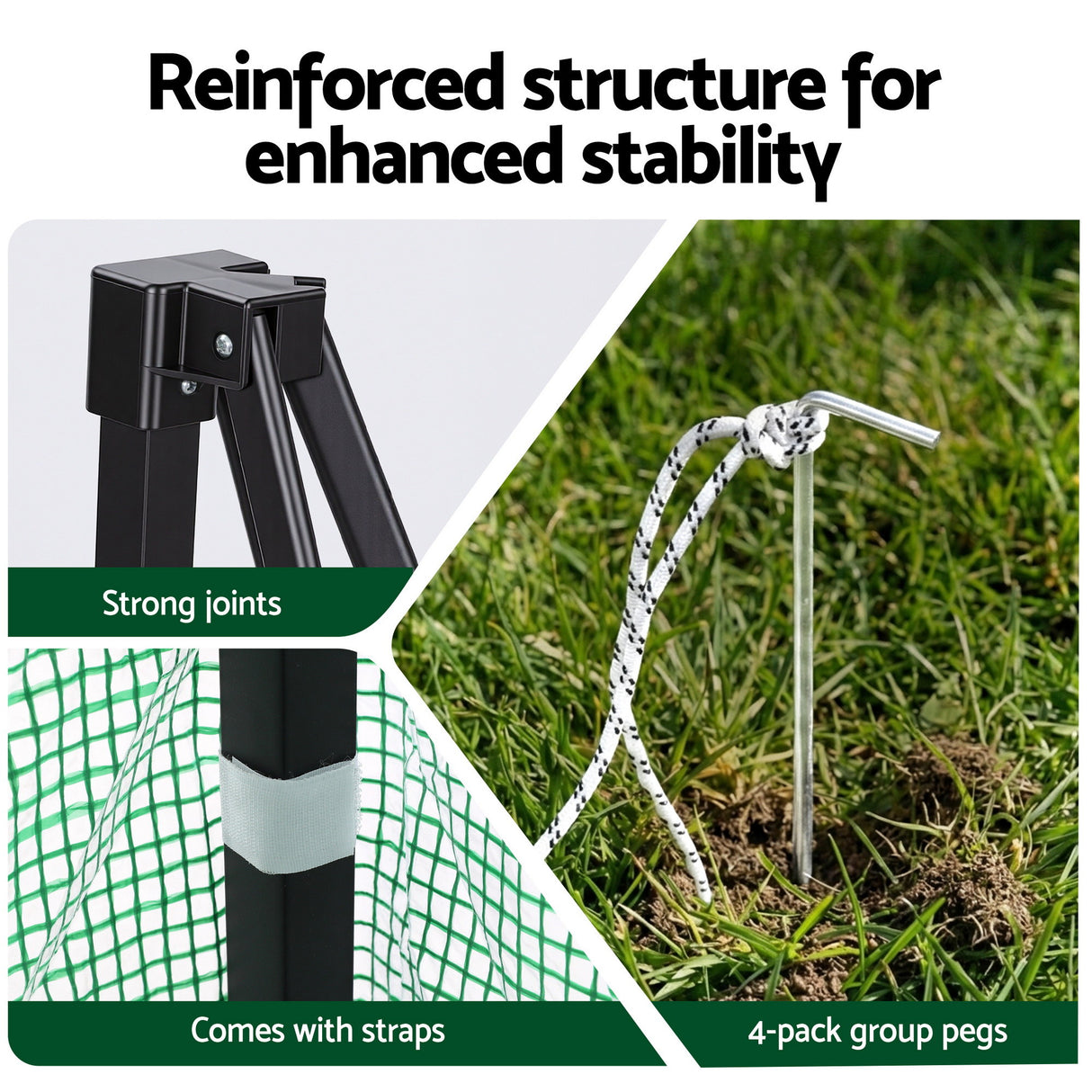 Green Fingers Greenhouse 180x240x240cm Steel Frame PE Cover Outdoor Shelter