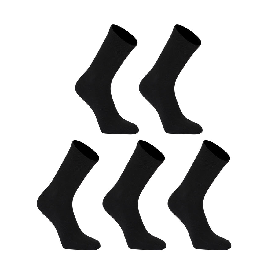 5X Small 3D Seamless Crew Socks - BLACK