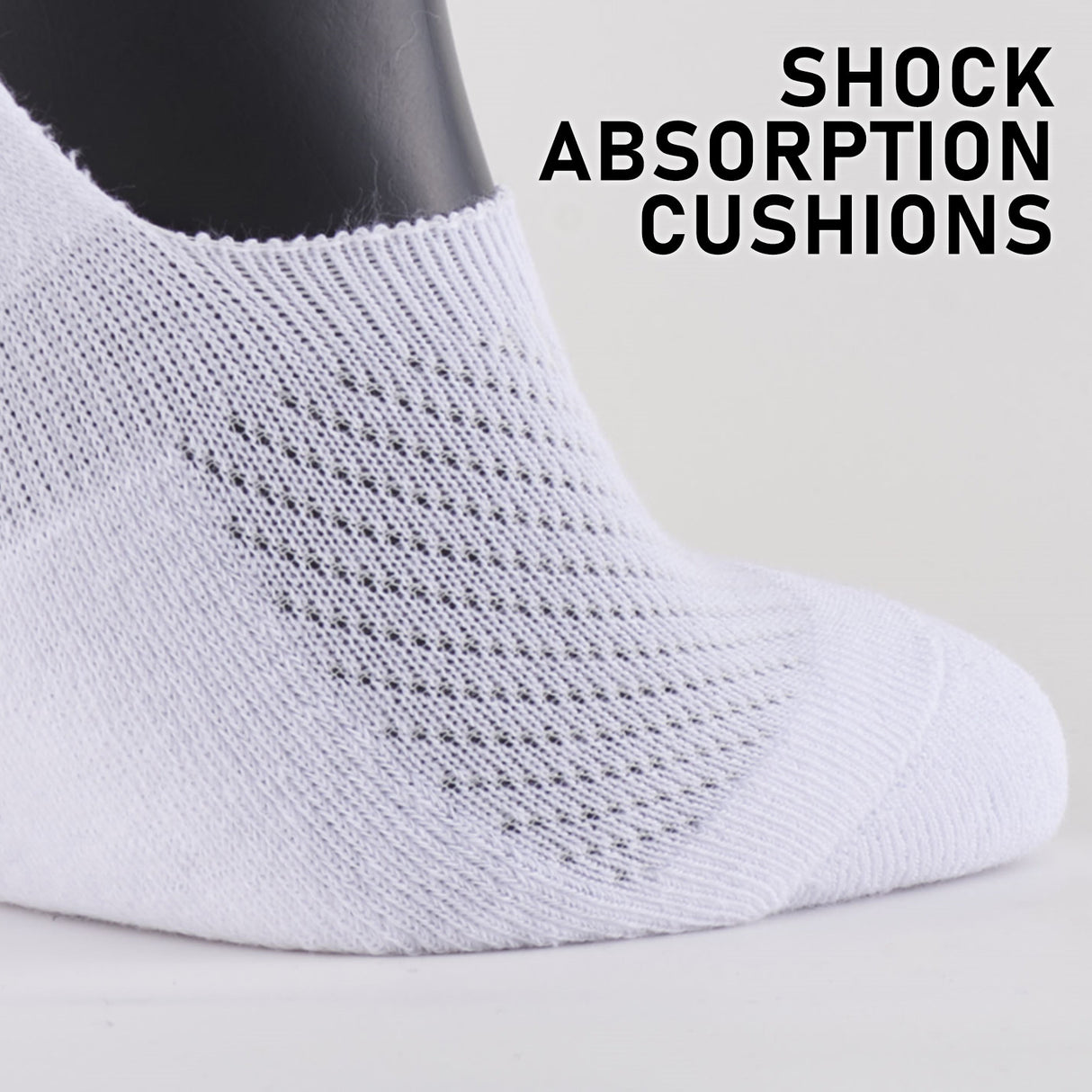 12X Large Cushion No Show Socks - BLACK