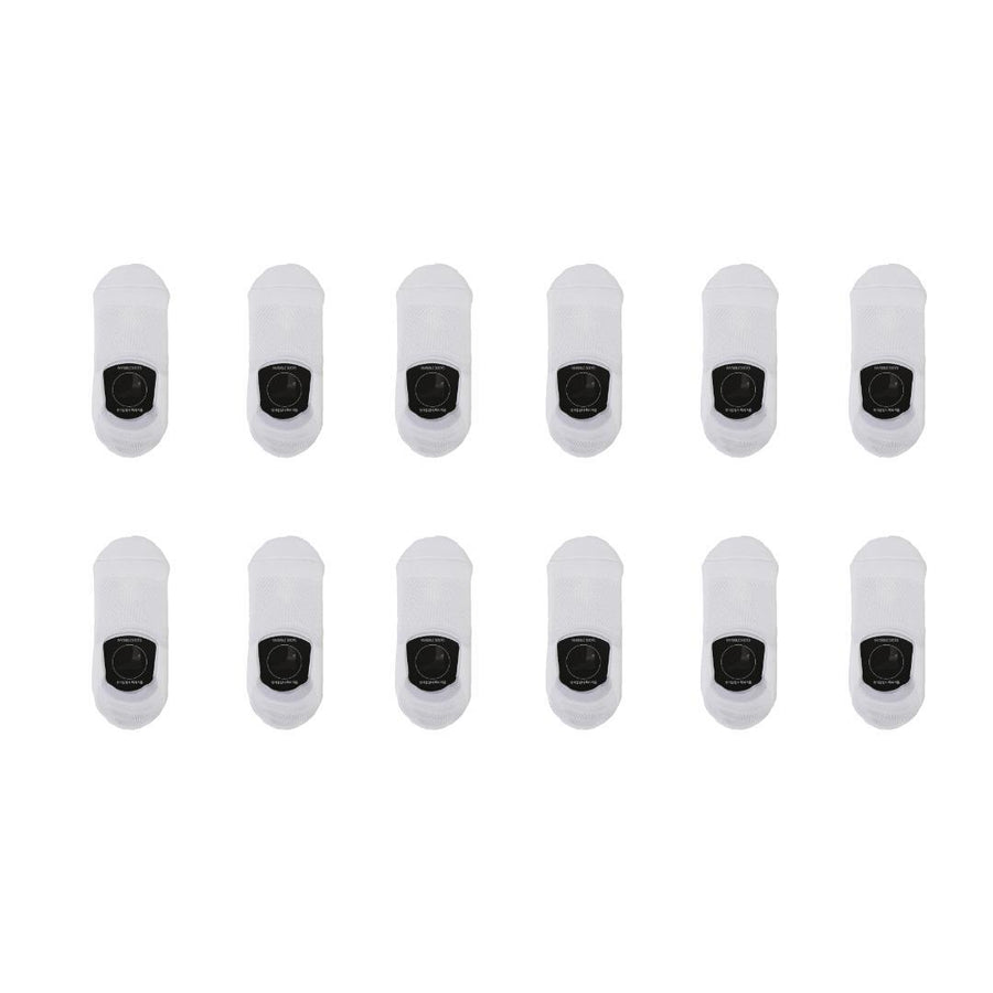 12X Medium Cushion No Show Socks - WHITE