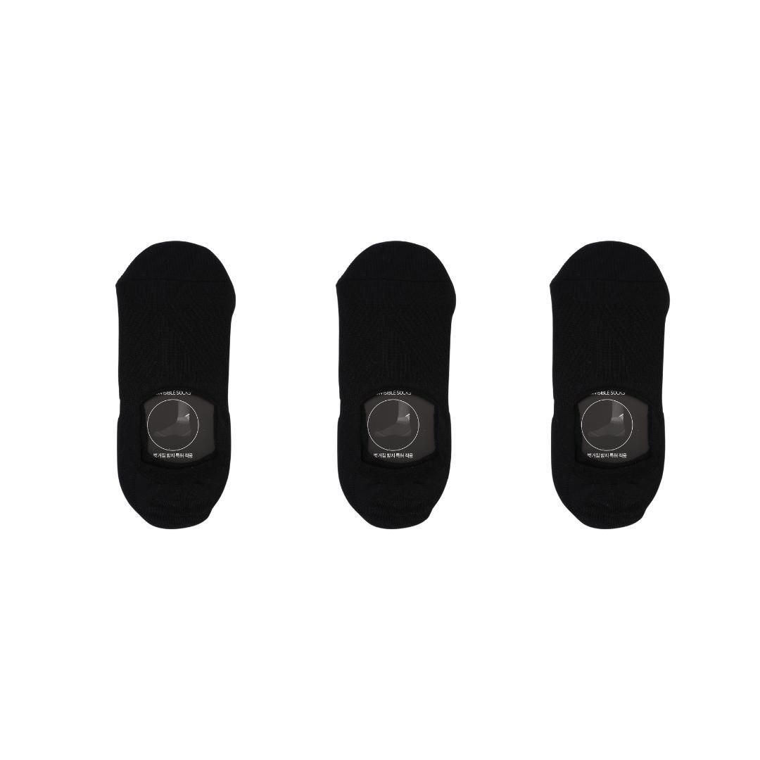 3X Medium Cushion No Show Socks - BLACK