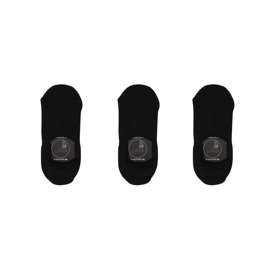 3X Medium Cushion No Show Socks - BLACK