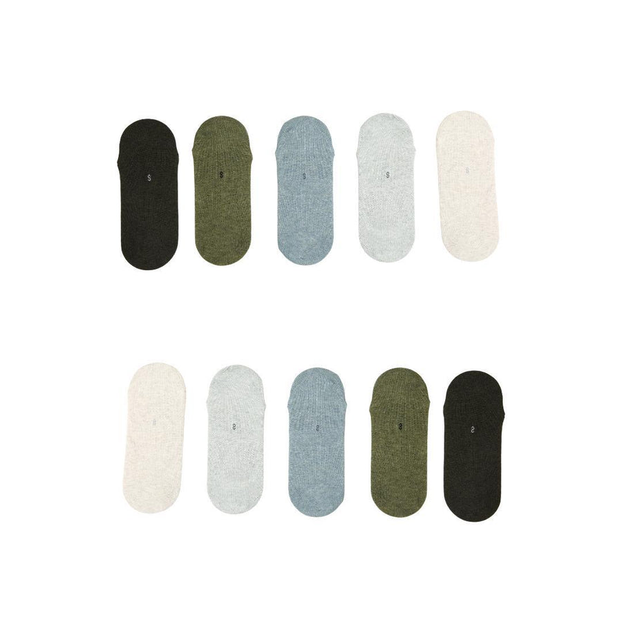 10X Small Daily No Show Socks - MULTI COLOUR
