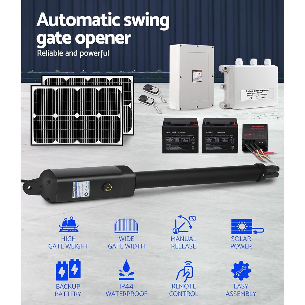 Single Swing Gate Opener 600KG 40W Solar Panel