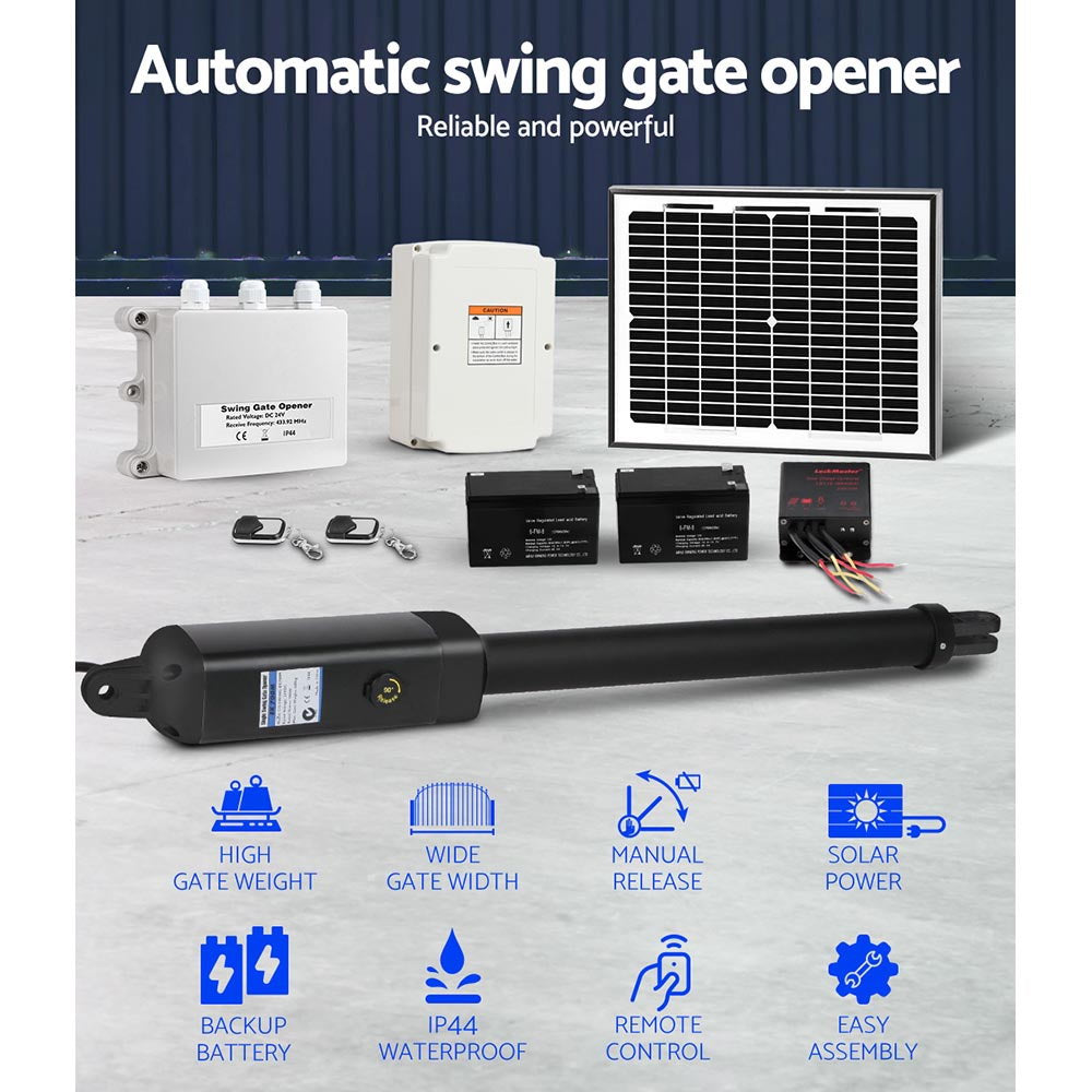 Single Swing Gate Opener 600KG 10W Solar Panel