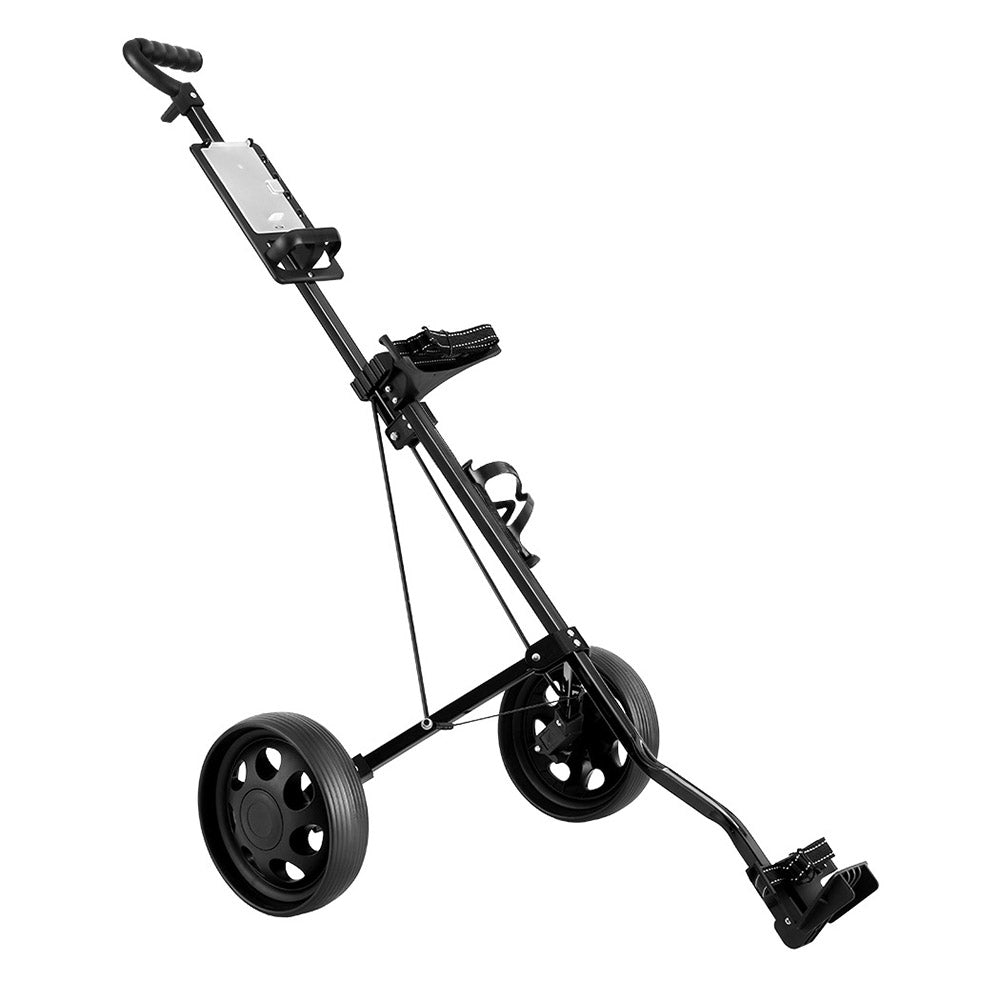 Compact Everfit Golf Cart Trolley with Quick-Fold Mechanism, Cup Holder, and Scoreboard Holder