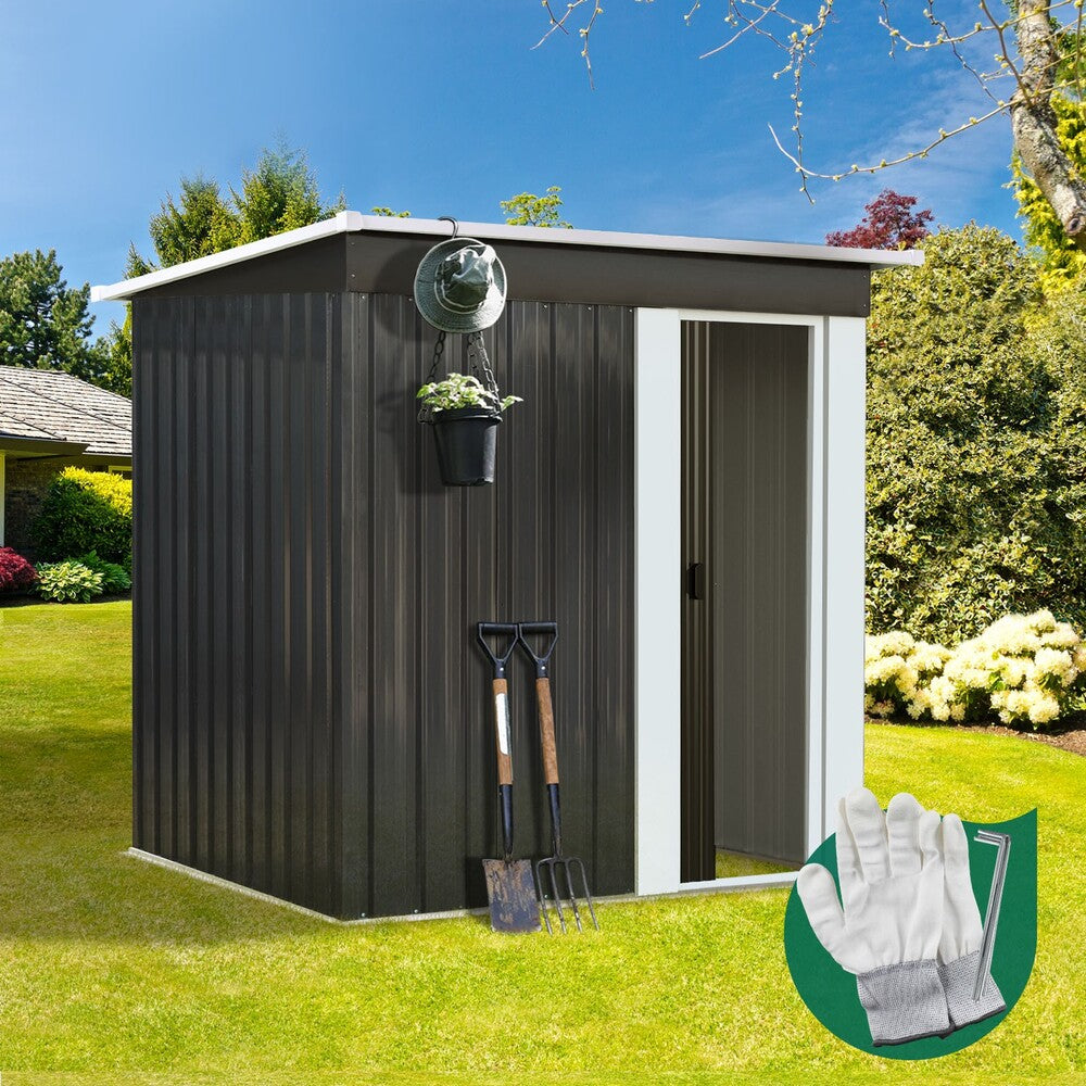 Livsip Garden Shed 1.62x0.86M Workshop Cabin Metal House