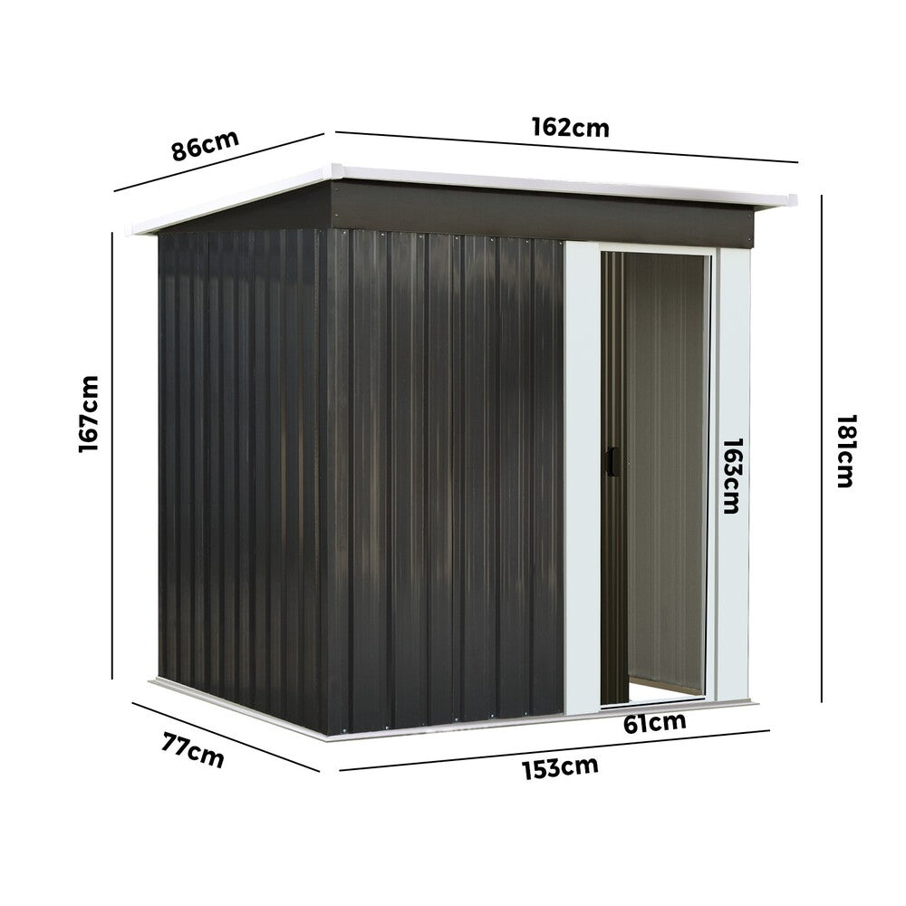 Livsip Garden Shed 1.62x0.86M Workshop Cabin Metal House