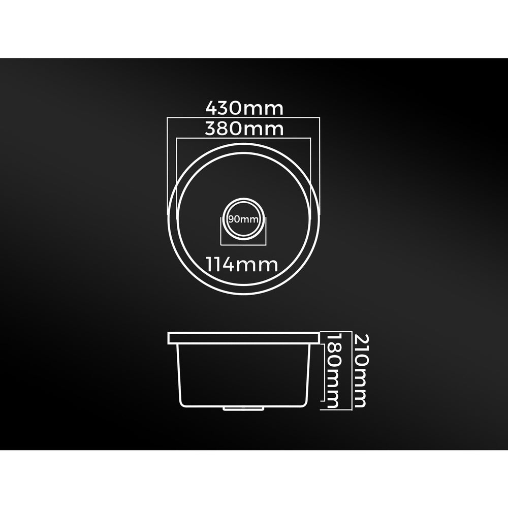 Welba Granite Sink Single Bowl 430mmx430mm White