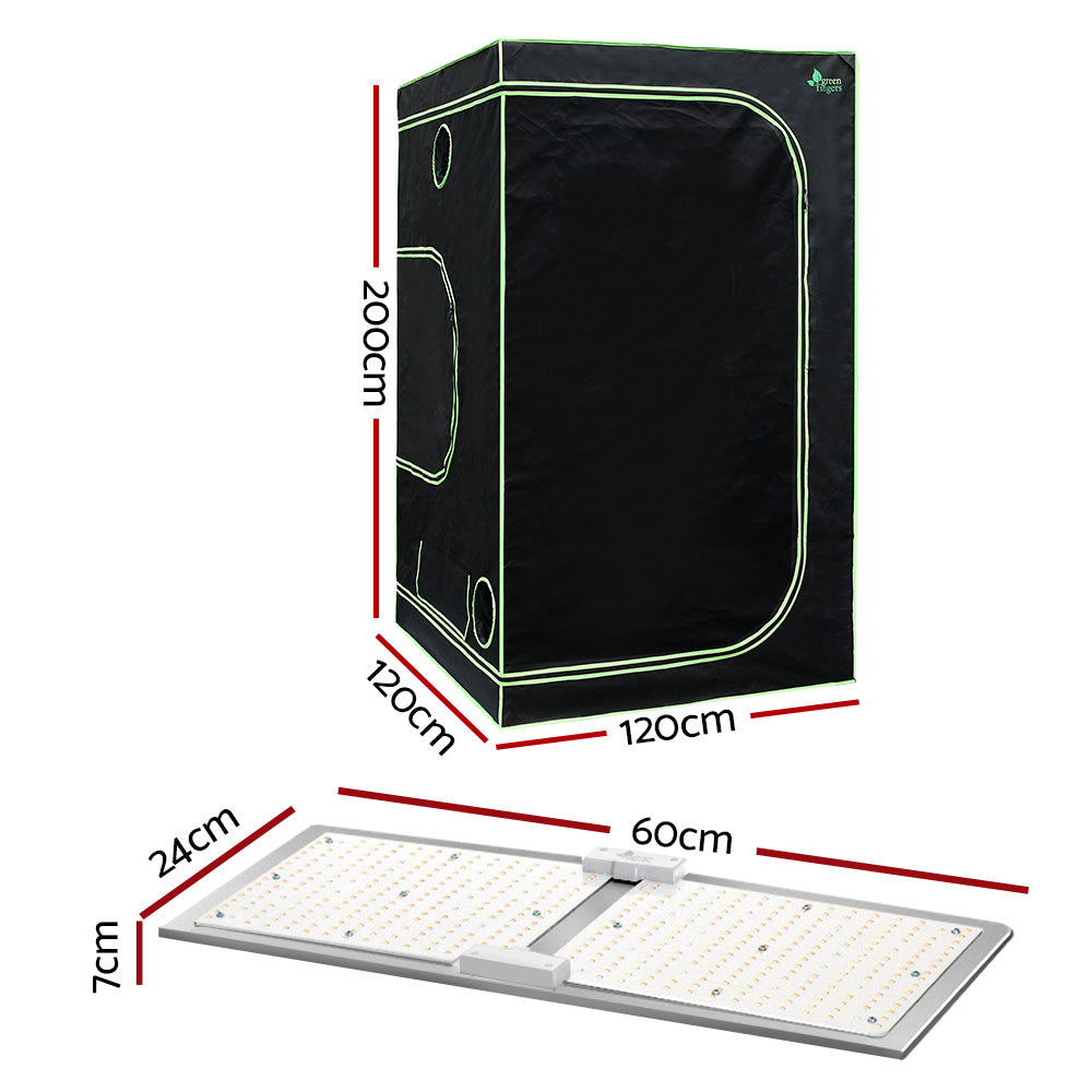 Green Fingers Grow Tent Light Kit 120x120x200CM 2200W LED Full Spectrum