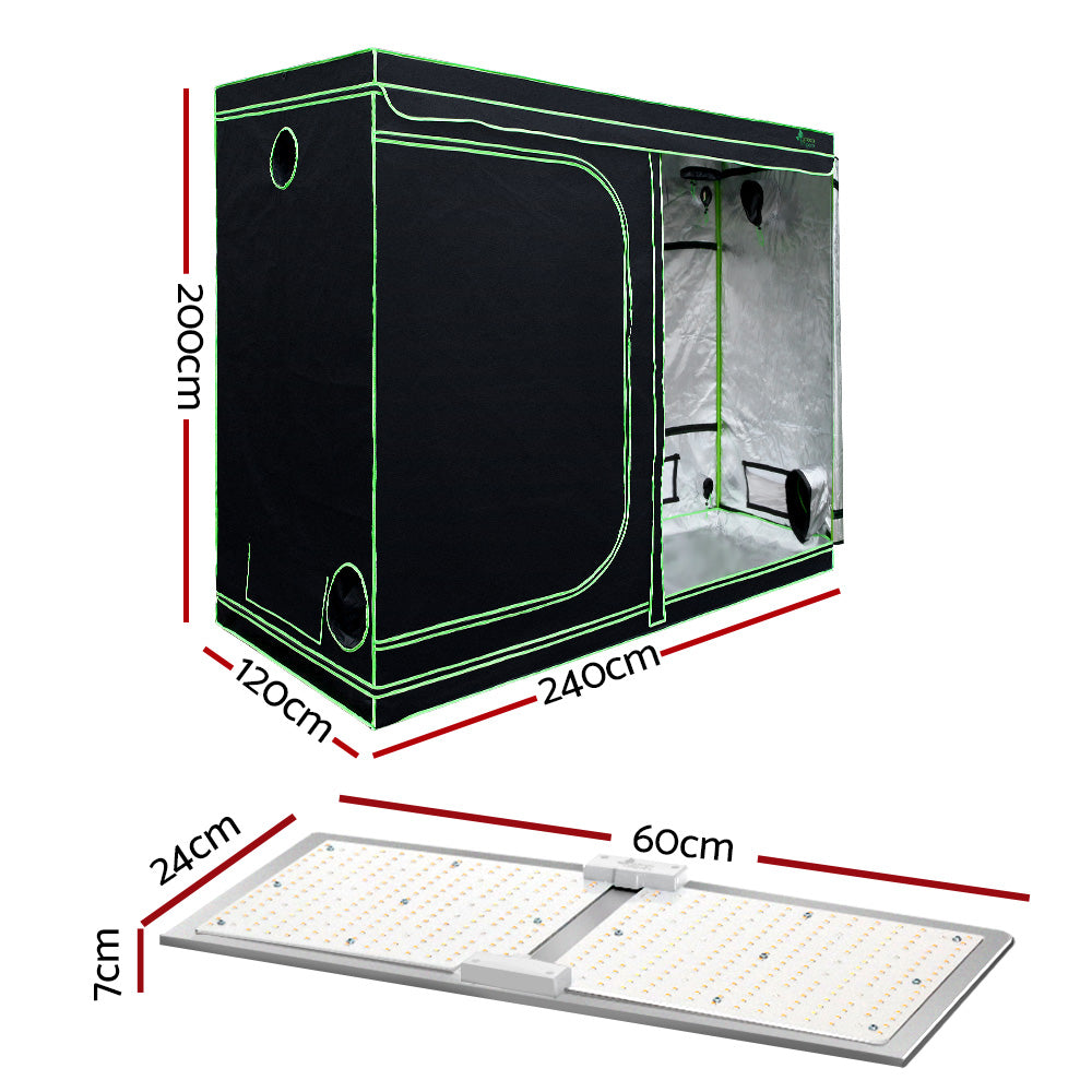 Green Fingers Grow Tent Light Kit 240x120x200CM 2200W LED Full Spectrum