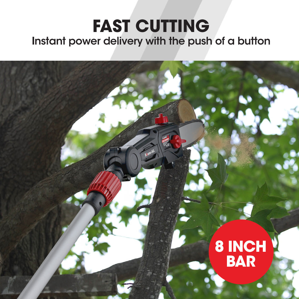 BAUMR-AG 20V SYNC Cordless Pole Saw & Hedge Trimmer Combo, 8 inch Chainsaw Pruner, Telescopic Handle