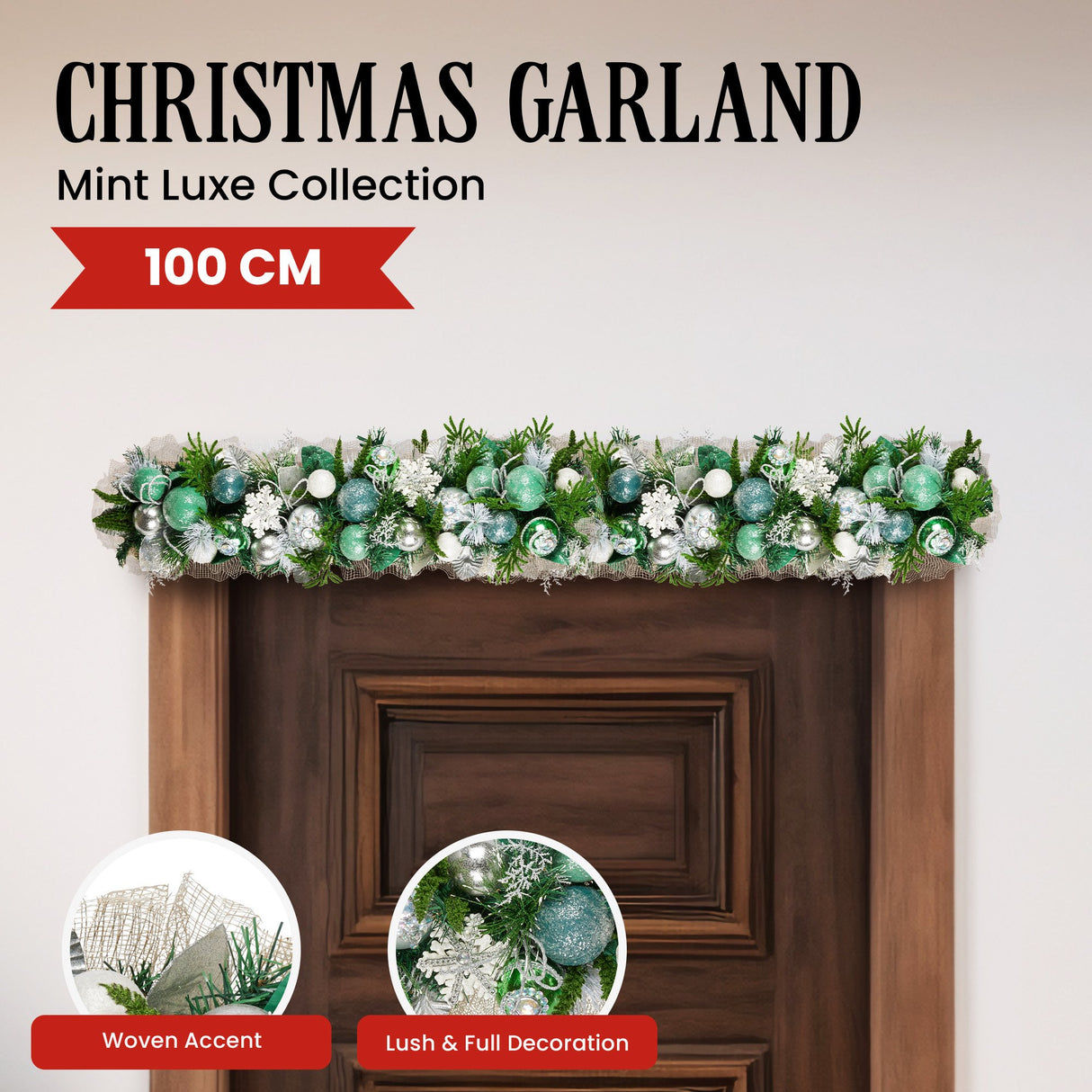 Christabelle Mint Luxe Christmas Garland - 100cm