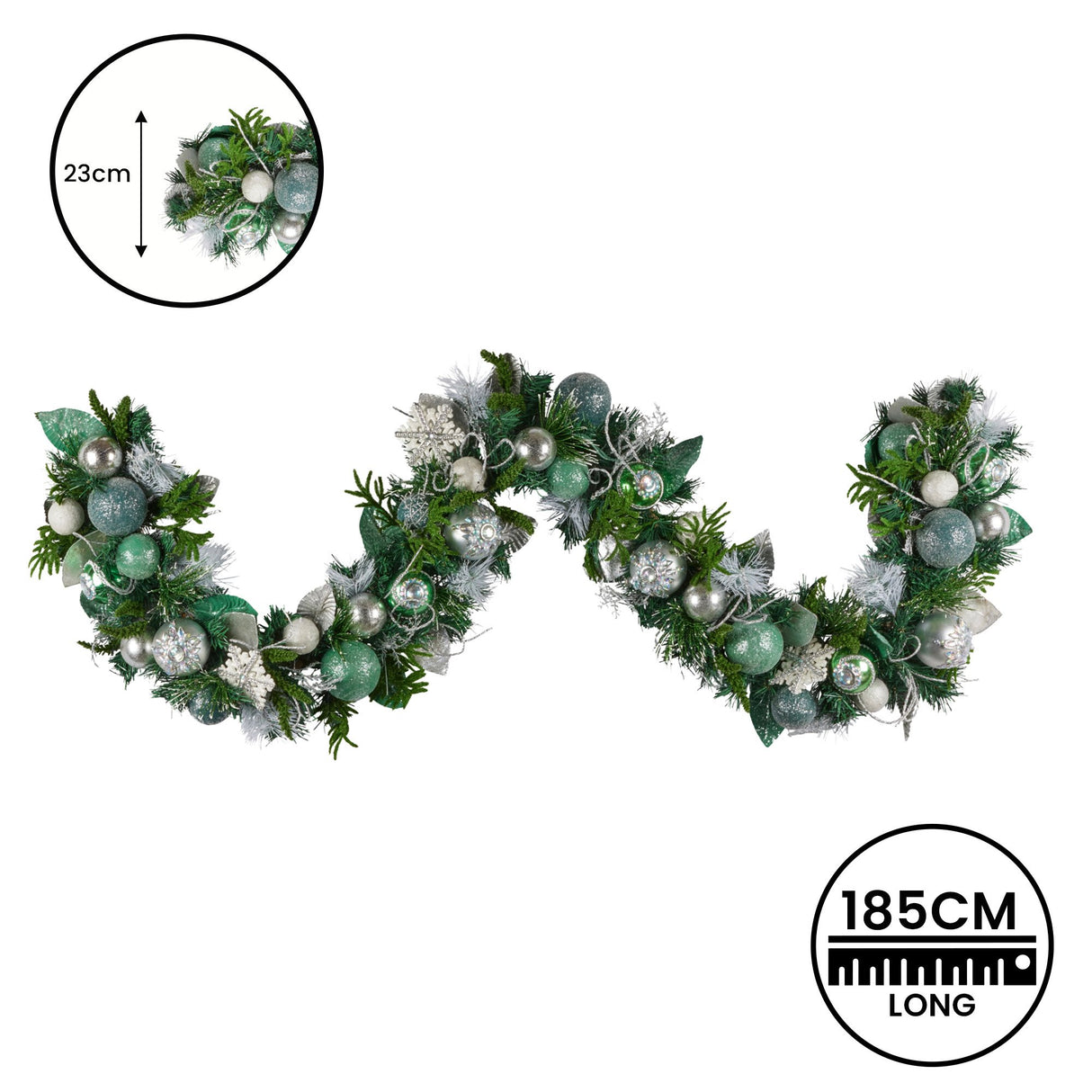 Christabelle Mint Luxe Christmas Garland - 185cm