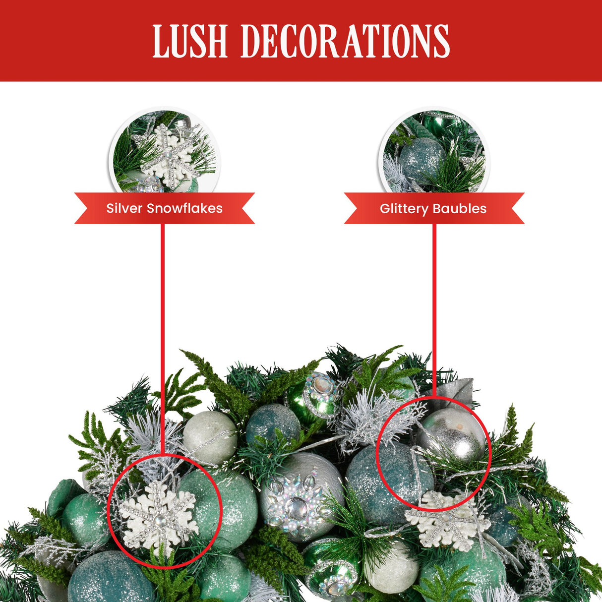 Christabelle 71cm Mint Luxe Christmas Wreath