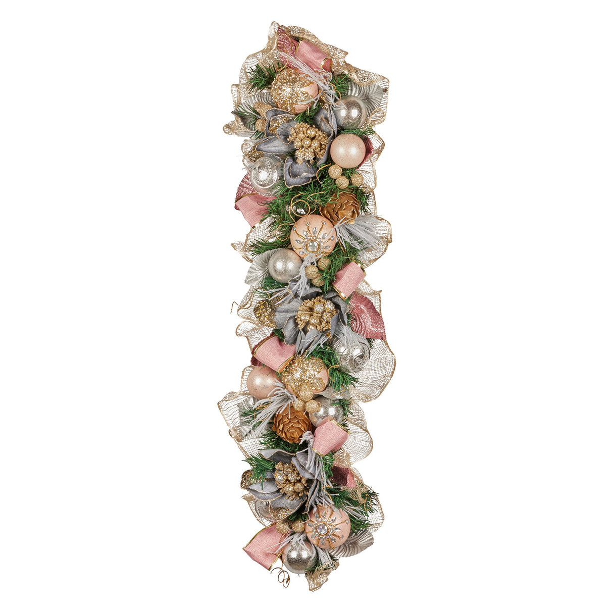 Christabelle 100cm Christmas Garland Lush Green Holiday Door Garland w/Jewelled Baubles & Berri