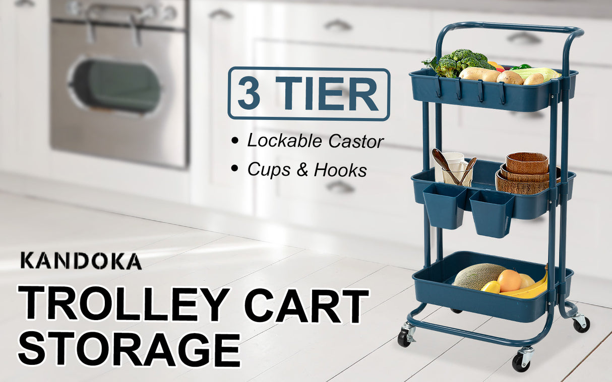 Trolley Cart Storage 3 Tier - BLUE