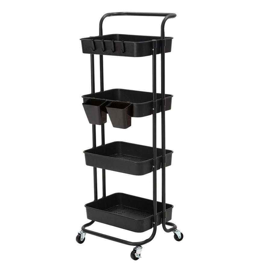 Trolley Cart Storage 4 Tier - BLACK