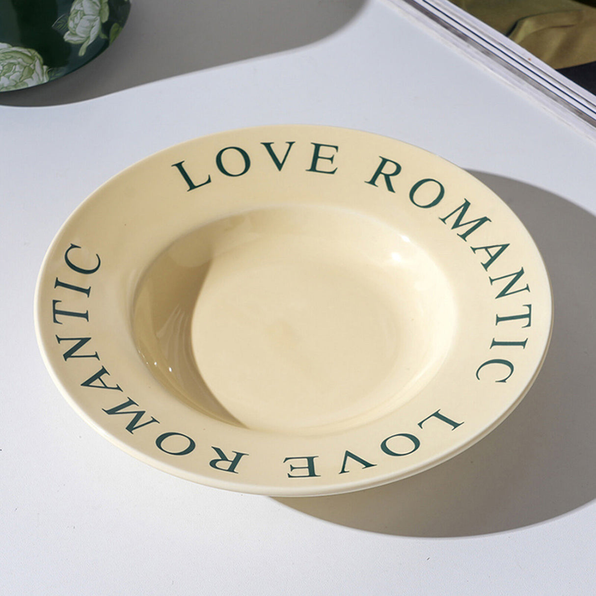 2X High-Fired Ceramic Cup & Saucer Set 300ml Vintage Floral - GREEN