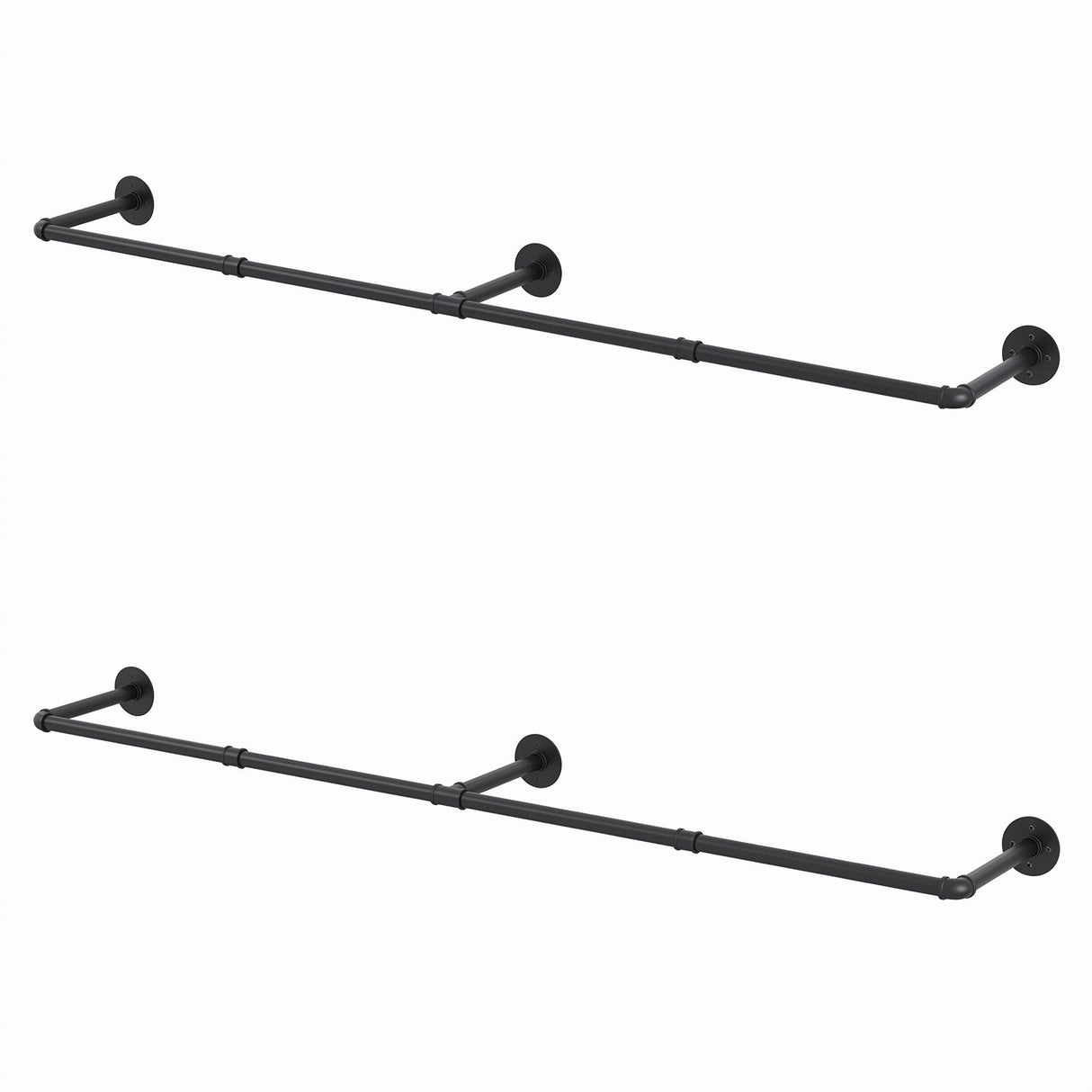 Artiss Clothes Rack Garment Rail Metal Industrial Pipe Wall Mounted 2 Pack