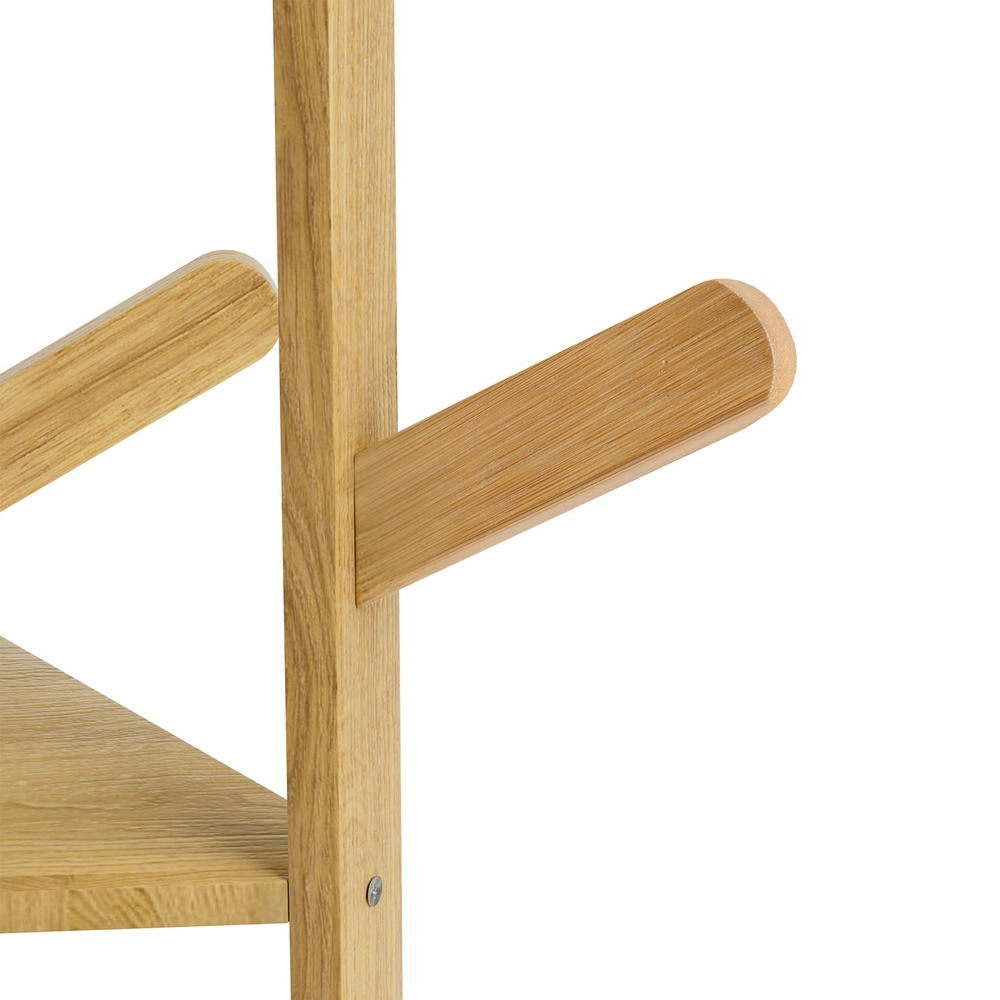 Bamboo 3-Tier Garment Rack with 9 Hooks and Tree Design