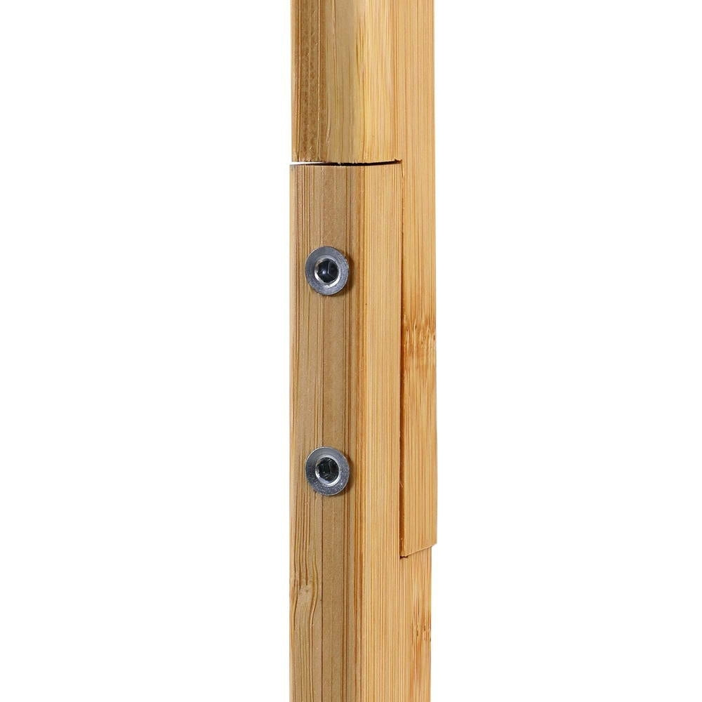 Bamboo 3-Tier Garment Rack with 9 Hooks and Tree Design