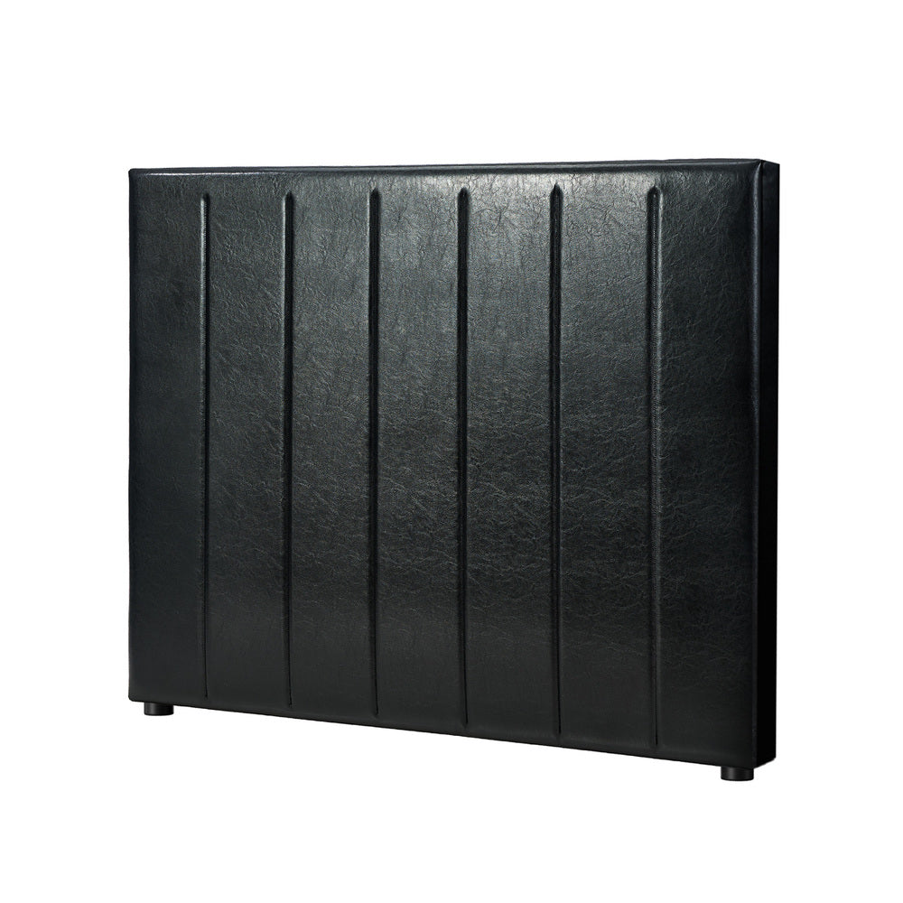 Oikiture Bed Frame Headboard King Single Size Bedhead Black Leather