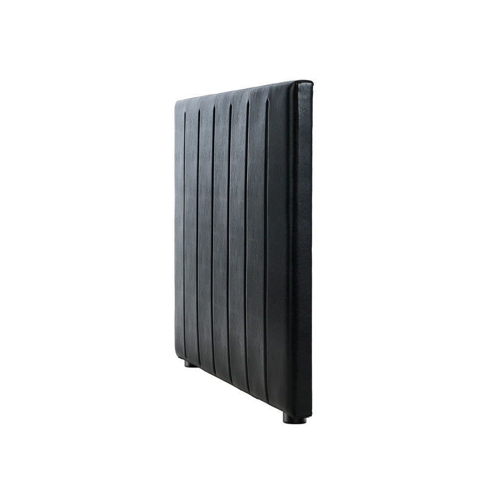 Oikiture Bed Frame Headboard King Single Size Bedhead Black Leather