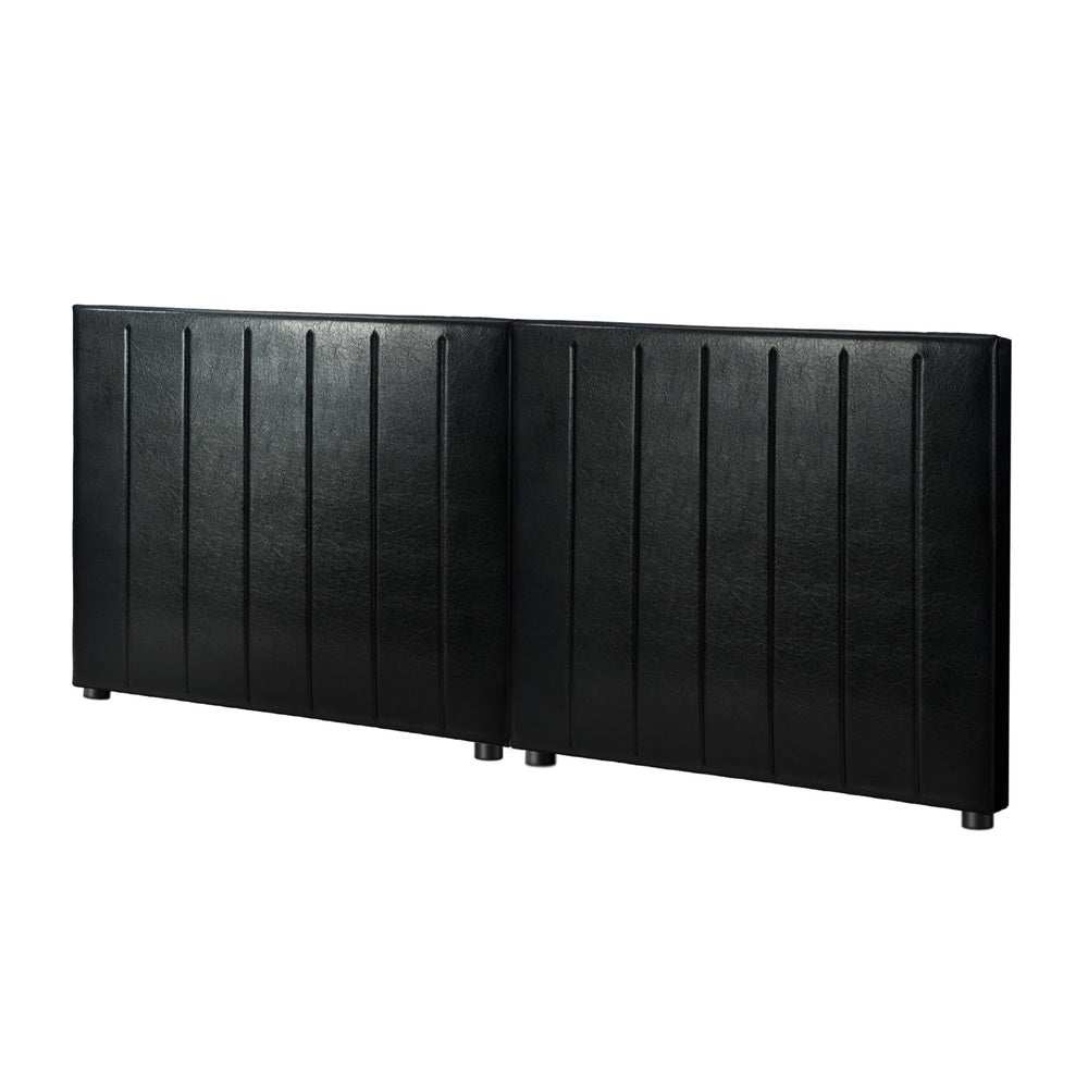 Oikiture Bed Frame Headboard Double Queen King Bedhead Black Leather