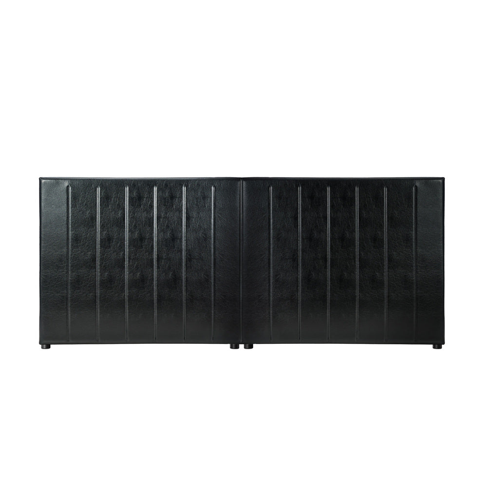 Oikiture Bed Frame Headboard Double Queen King Bedhead Black Leather