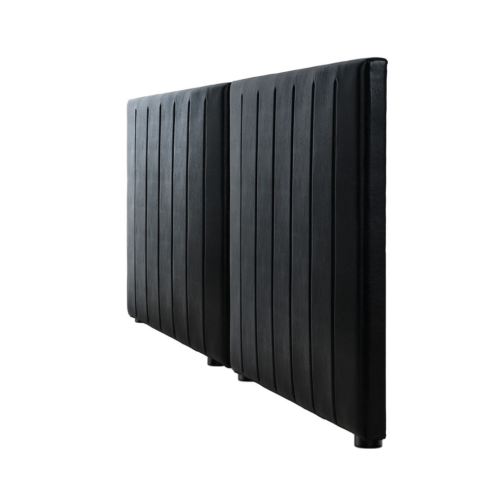 Oikiture Bed Frame Headboard Double Queen King Bedhead Black Leather