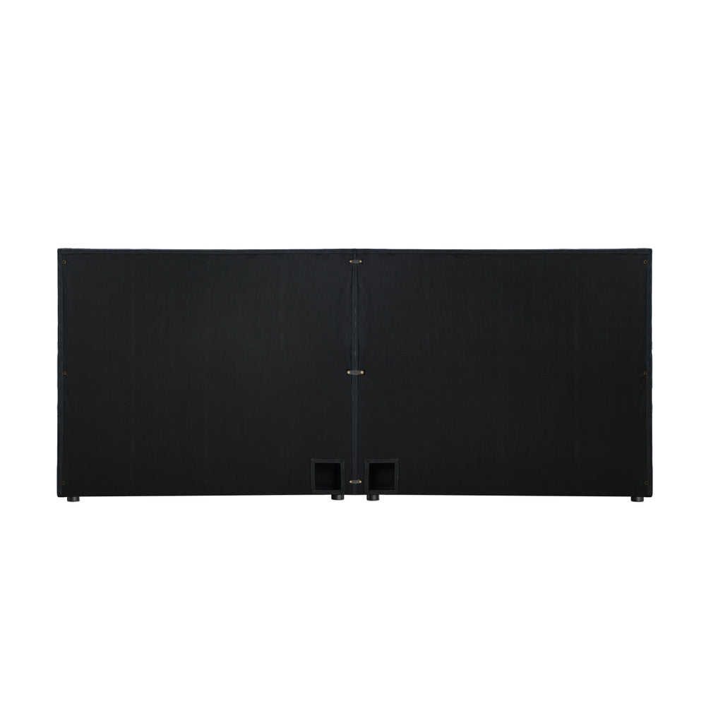 Oikiture Bed Frame Headboard Double Queen King Bedhead Black Leather