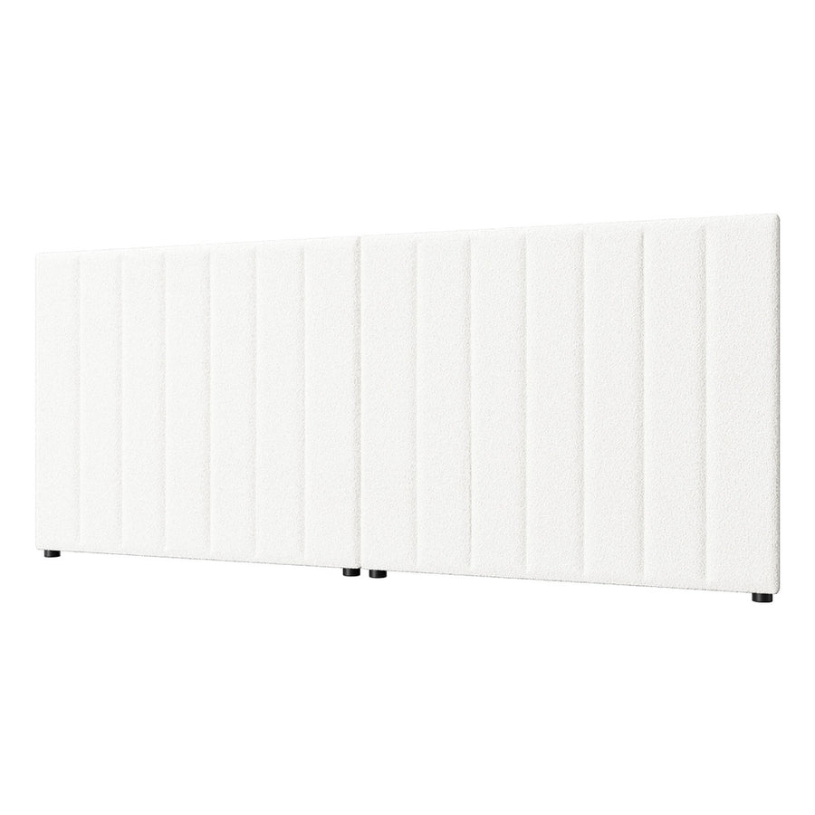 Oikiture Bed Frame Headboard Double Queen King White Boucle