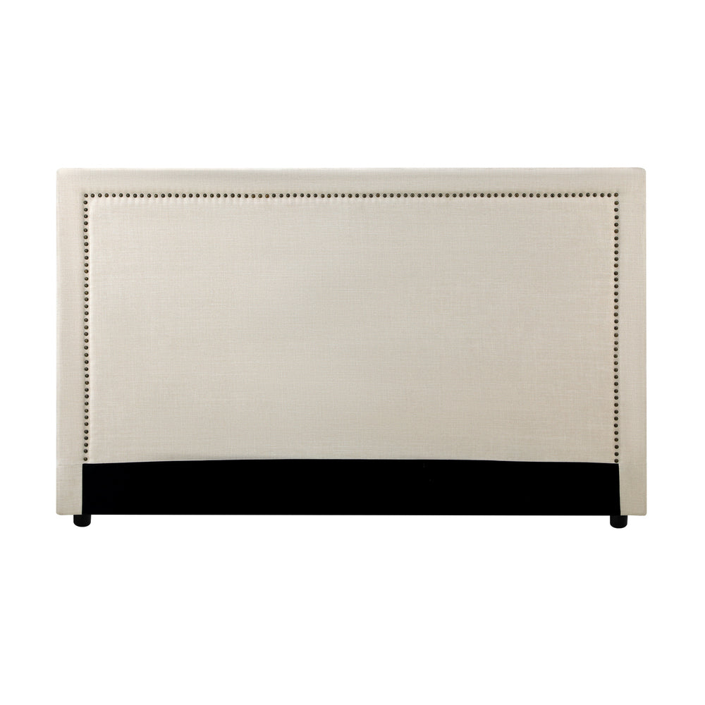 Oikiture King Single Bed Headboard Bedhead Beige