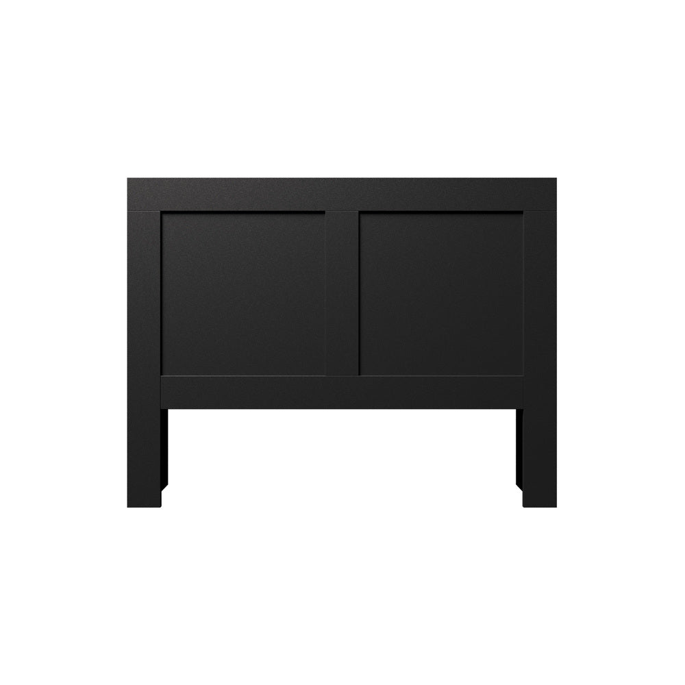 Oikiture Headboard Double Size Bedhead with Storage Shelves Black