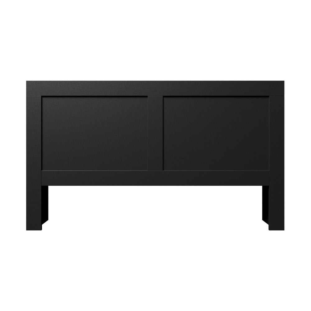 Oikiture Headboard King Size Bedhead with Storage Shelves Black