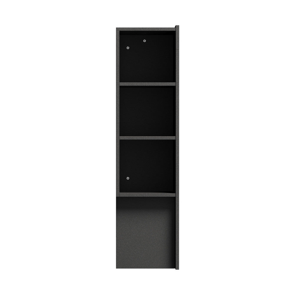 Oikiture Headboard King Size Bedhead with Storage Shelves Black
