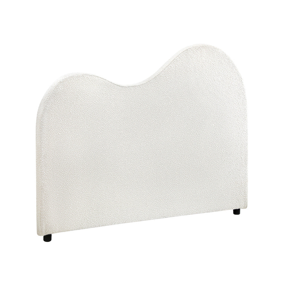 Oikiture Bed Head Queen Size Headboard Boucle Fabric White