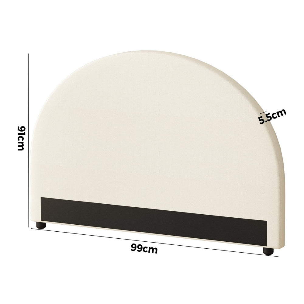 Oikiture Bed Head Single Size Headboard Fabric Beige