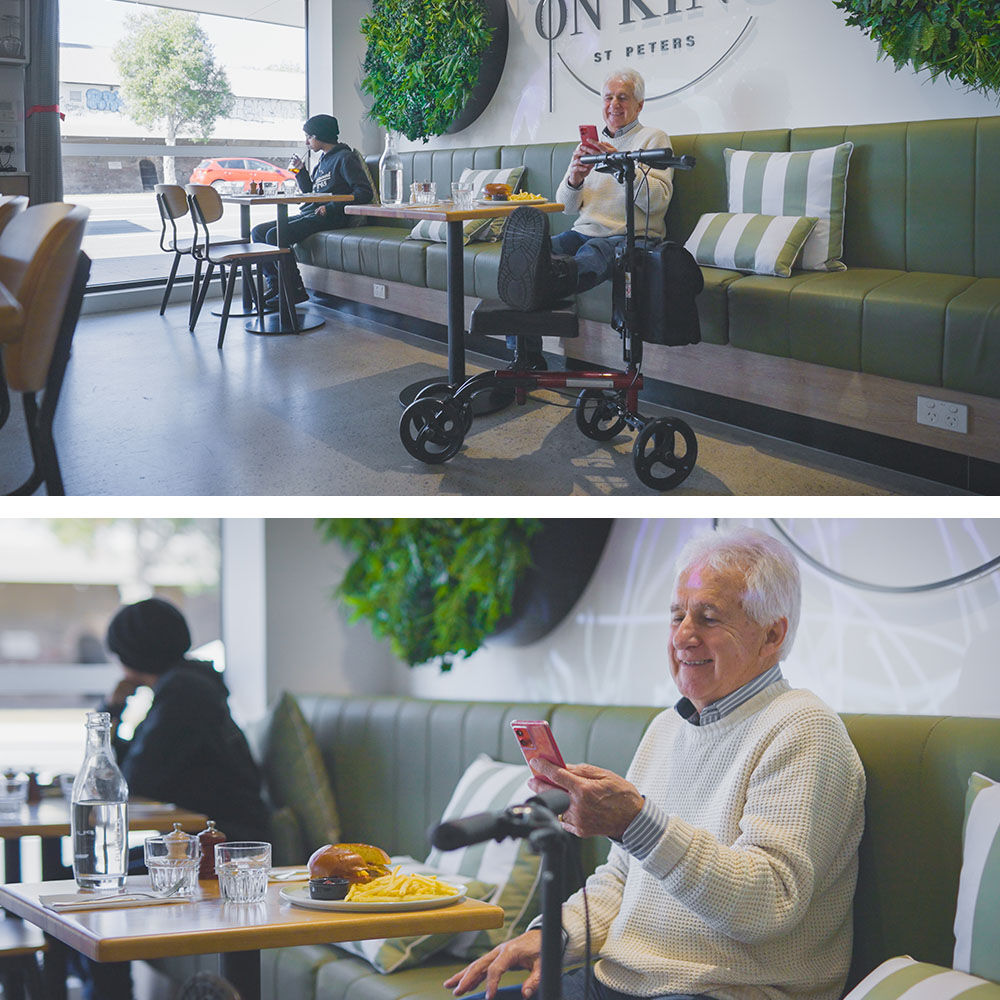 Equipmed Knee Scooter Walker, Dual Brakes - Bag - Broken Leg Ankle Foot Mobility - Crutches Alternative - Red