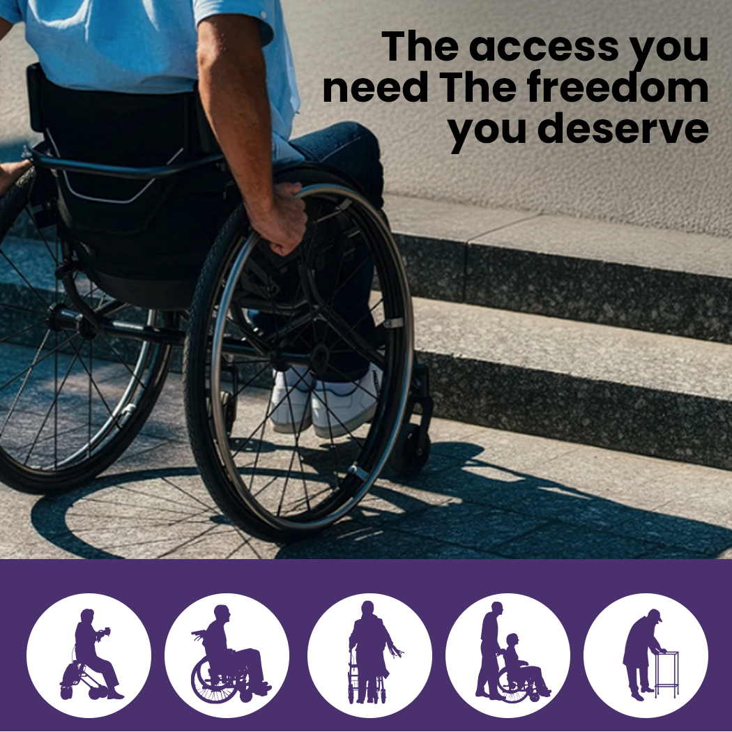 EQUIPMED 152cm Portable Folding Aluminium Access Ramp 272kg Rated, Black Ultra-Grip, for Wheelchair, Mobility Scooter