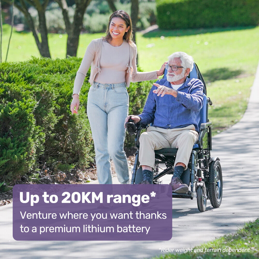 EQUIPMED Power Electric Wheelchair, Wide Bariatric Chair, Comfortable for S-XL, Long Range, Recline Adjustment, Lithium Battery, 16' Wheels, Headrest, Folding