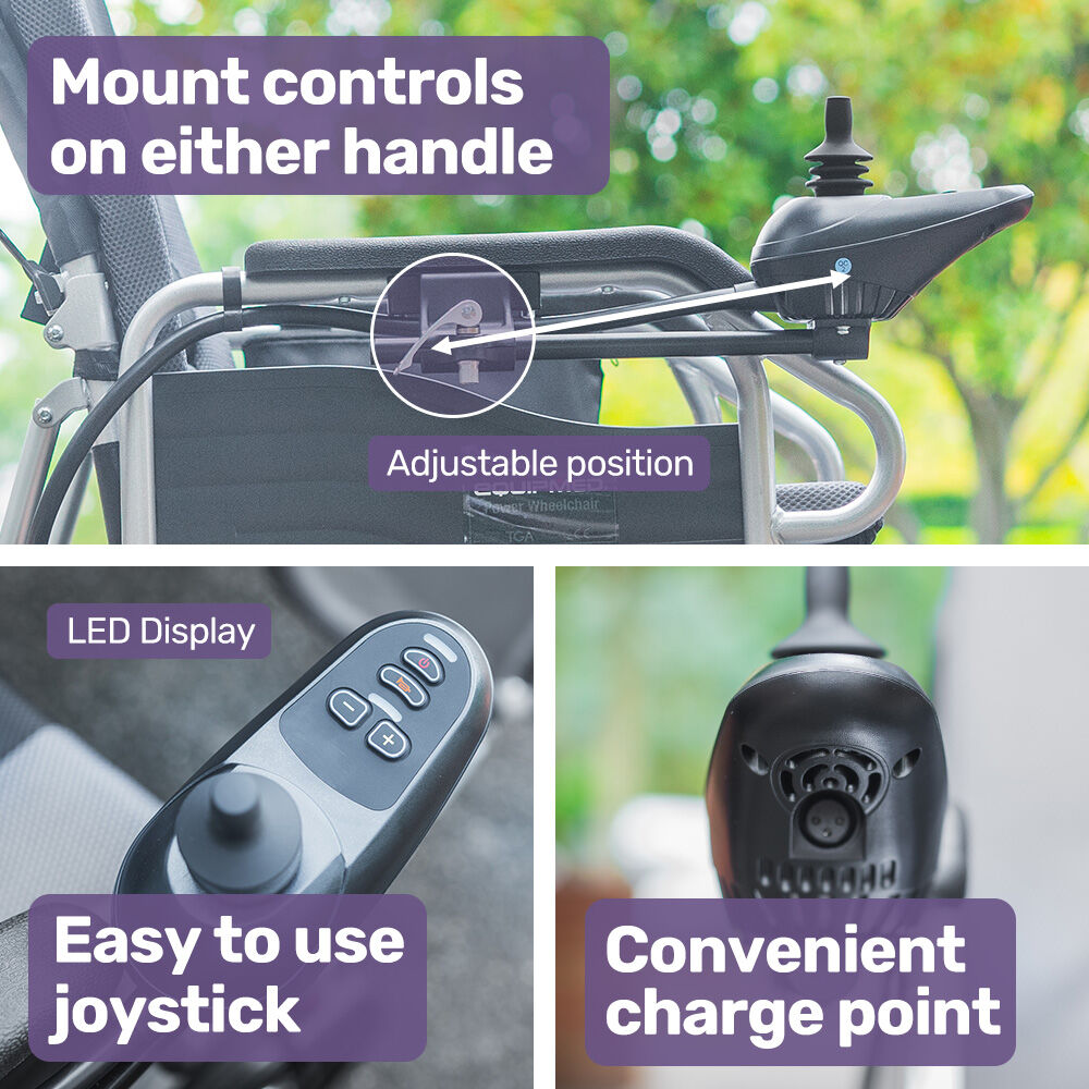 EQUIPMED Power Electric Wheelchair, XL Wide Bariatric Chair Seat, Long Range, Airline Approved, Recline Adjustment, Lithium Battery, 22' Wheels, Headrest, Black