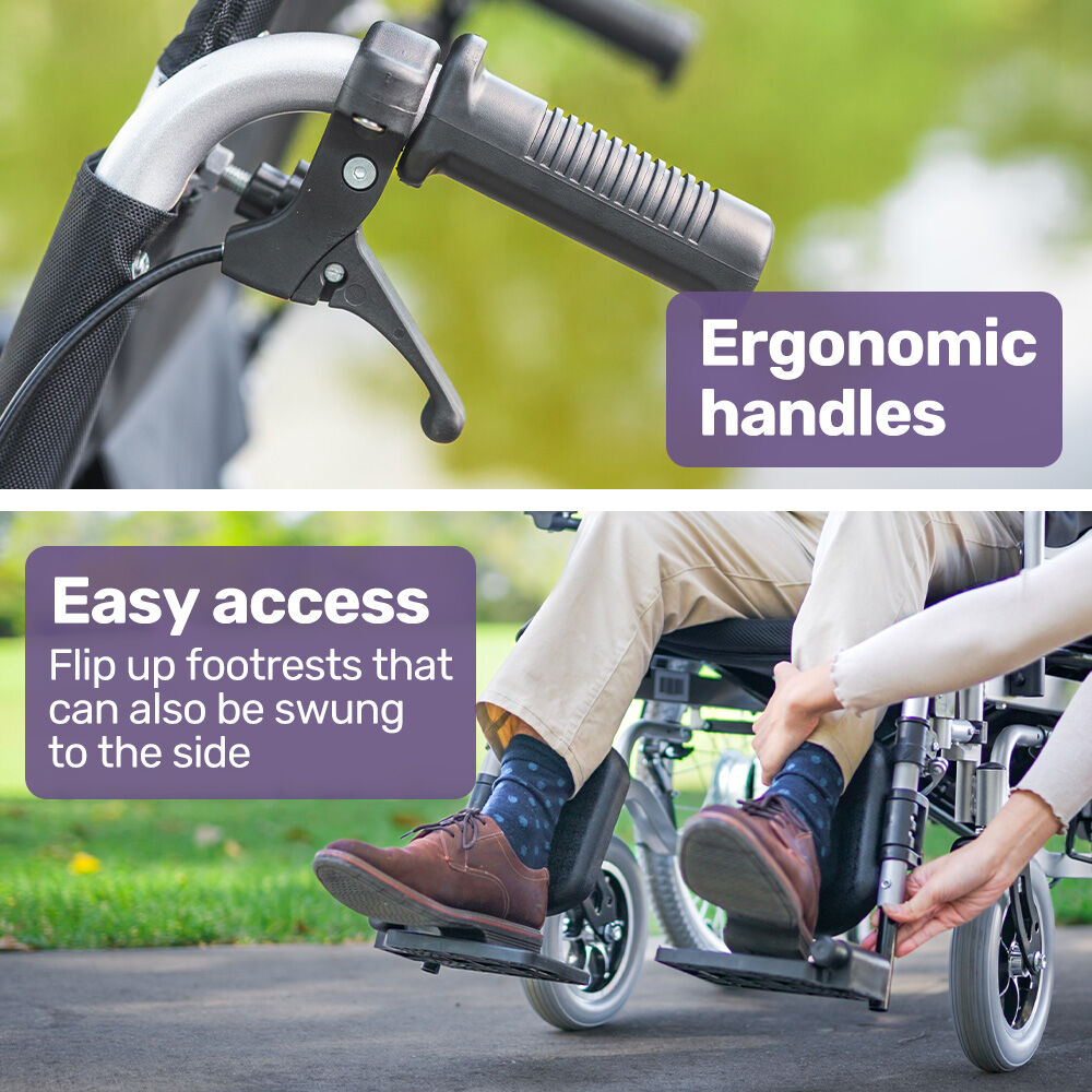 EQUIPMED Power Electric Wheelchair, XL Wide Bariatric Chair Seat, Long Range, Airline Approved, Recline Adjustment, Lithium Battery, 22' Wheels, Headrest, Black