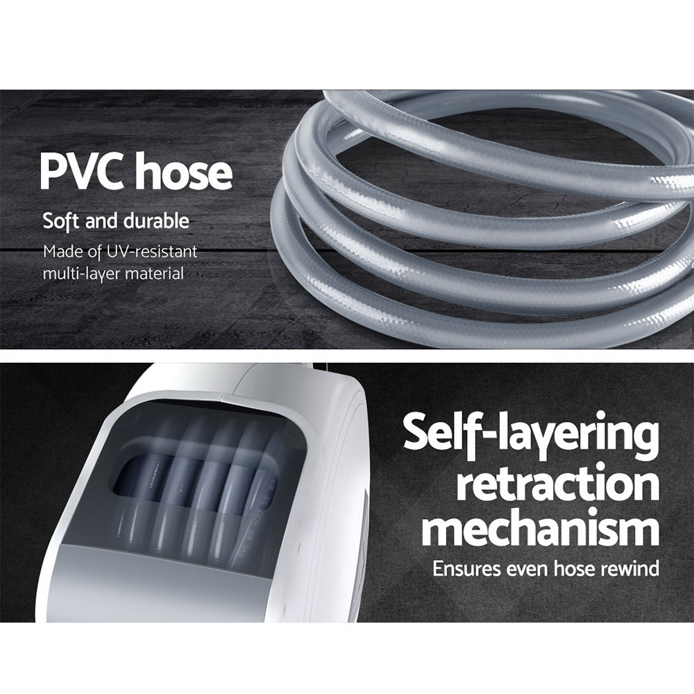 GIANTZ 10m Automatic Retractable Air Hose Reel with 180° Swivel Mount for Garage and Workshop