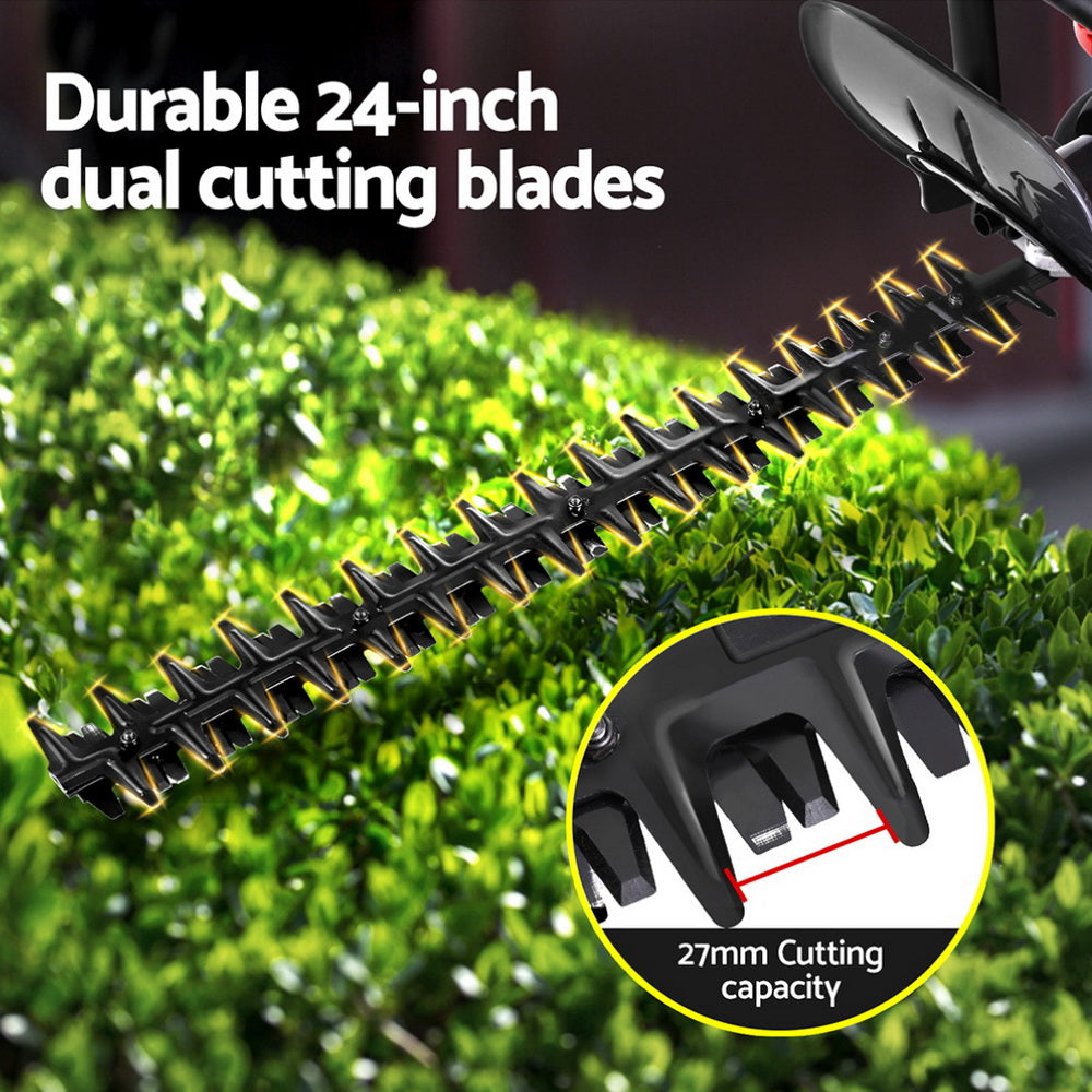 Giantz 25.4CC Petrol Hedge Trimmer 24 Dual Blade Tree Grass Garden Tool