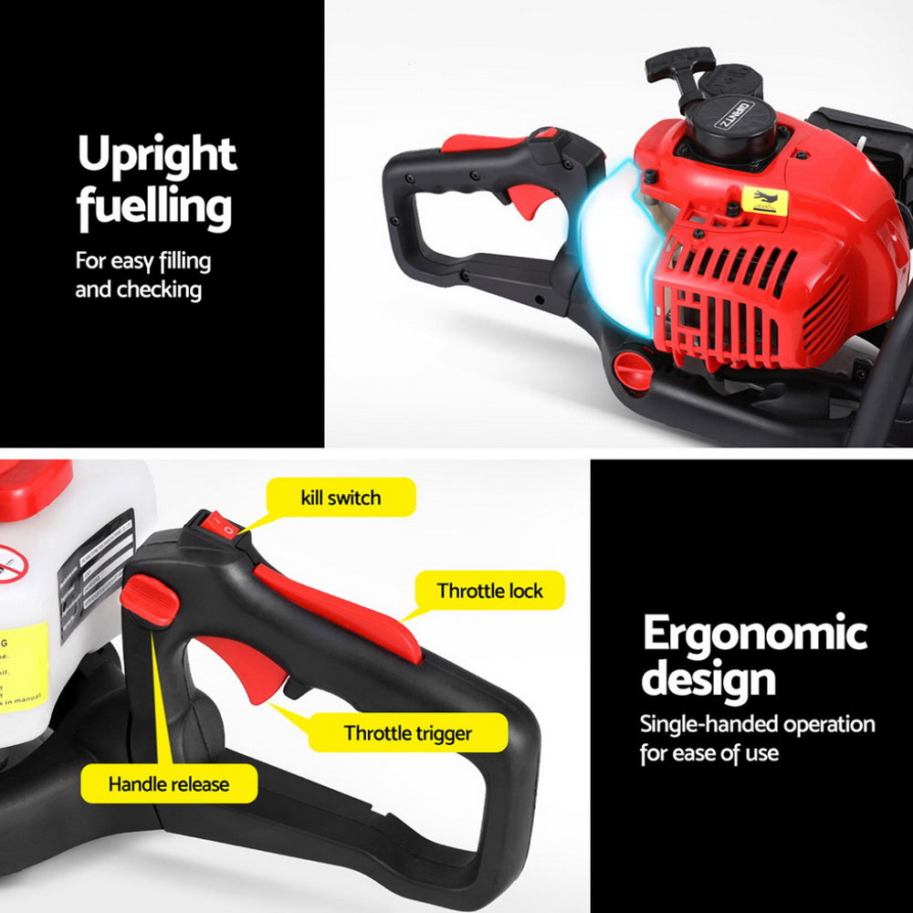 Giantz 25.4CC Petrol Hedge Trimmer 24 Dual Blade Tree Grass Garden Tool