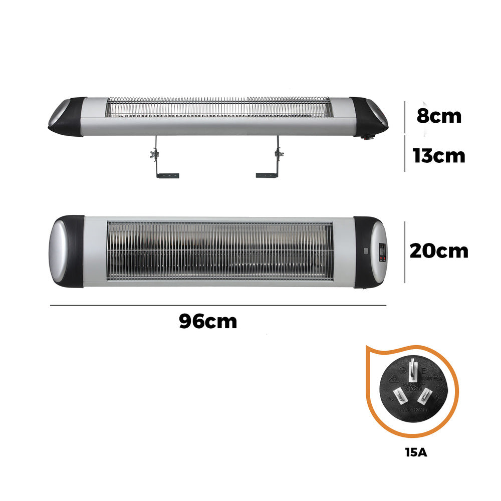 Vevare Electric Strip Infrared Heater Radiant 2500W Remote